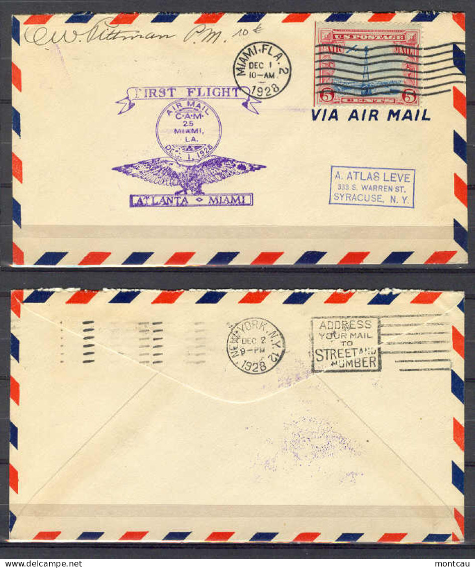 First Flight - 1928 Atlanta - Miami - Enveloppes évenementielles