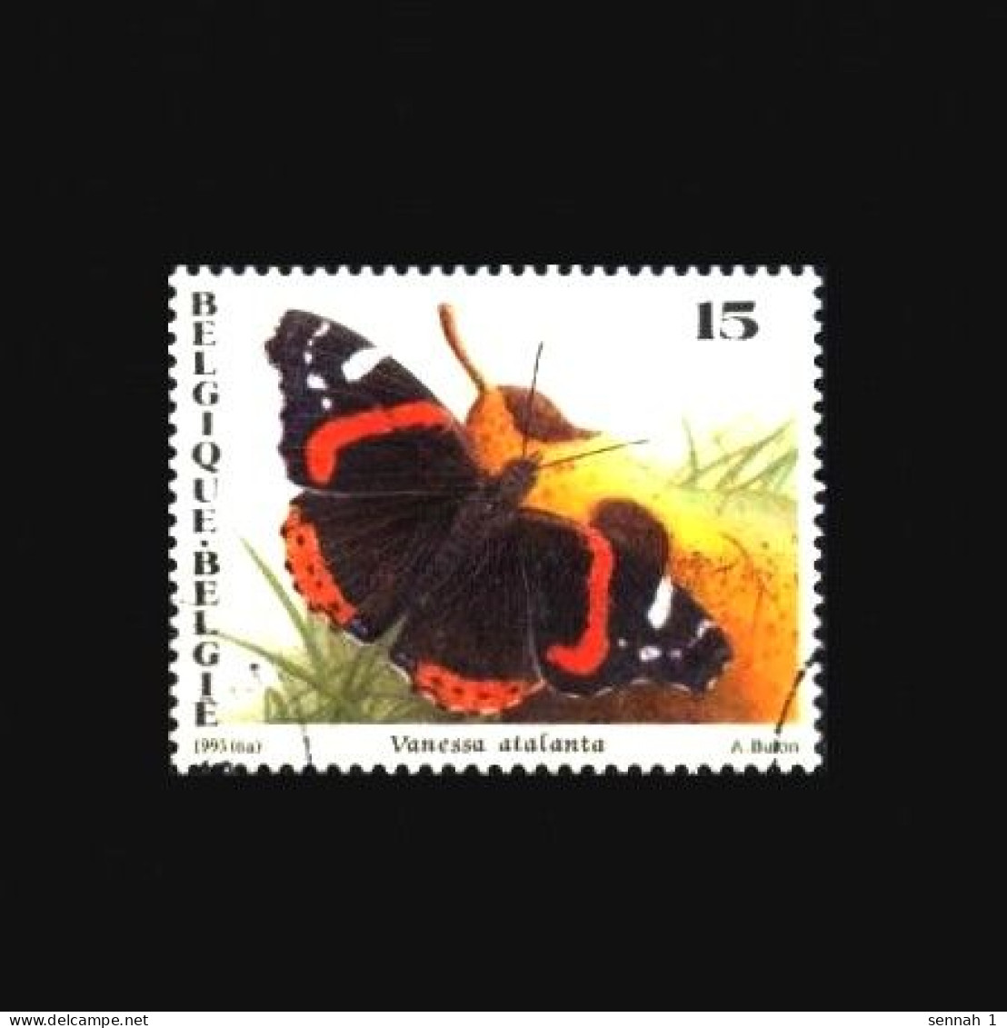 Belgien / Belgique / Belgie: 'Schmetterling [Buzin], 1993' / 'Butterfly – Papillon', Mi. 2555; Yv. 2503; Sc. 1485 Oo - Usados