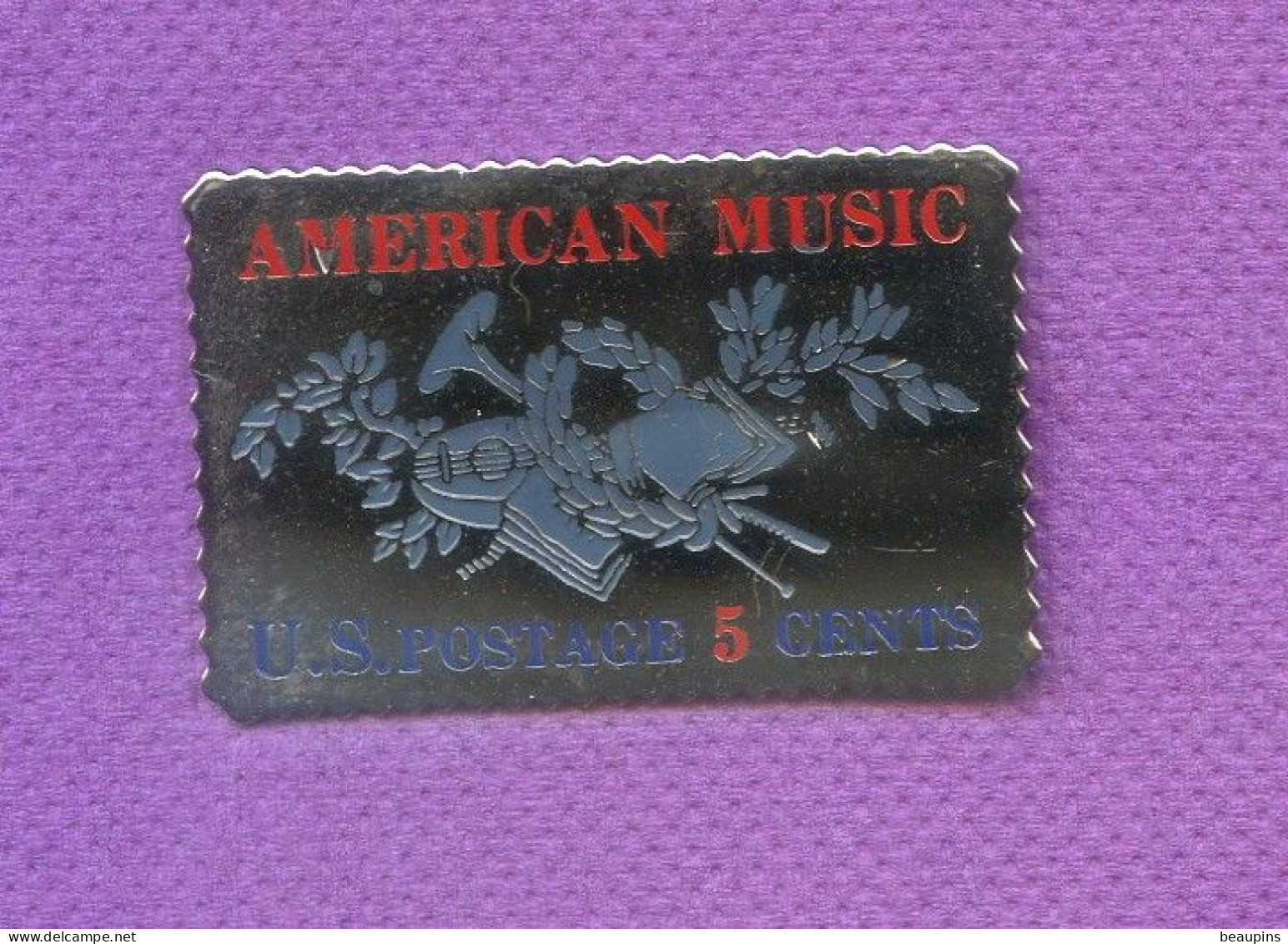 Rare Gros Pins Musique American Music Timbre Poste Usa 5 Cents N501 - Postwesen
