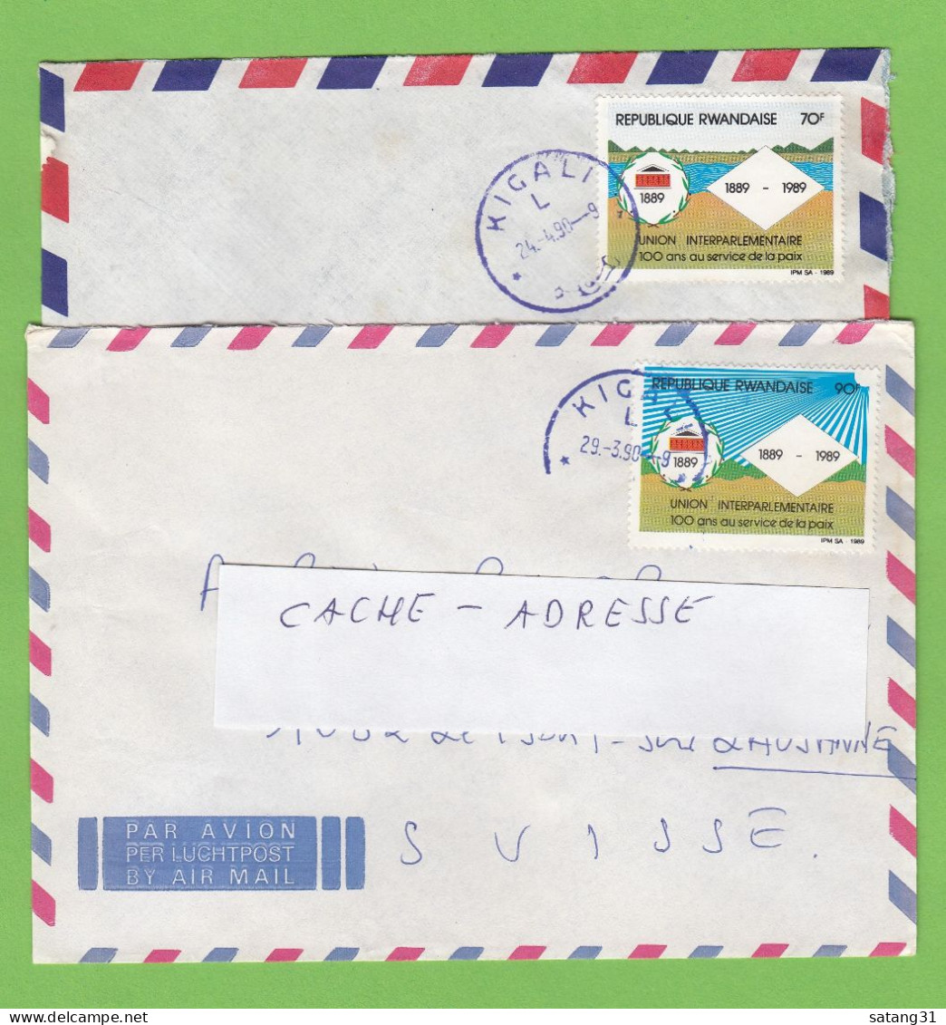 2 LETTRES AVEC TIMBRES DE LA SERIE "UNION PARLEMENTAIRE 100 ANS DU SERVICE DE LA PAIX" - Cartas & Documentos