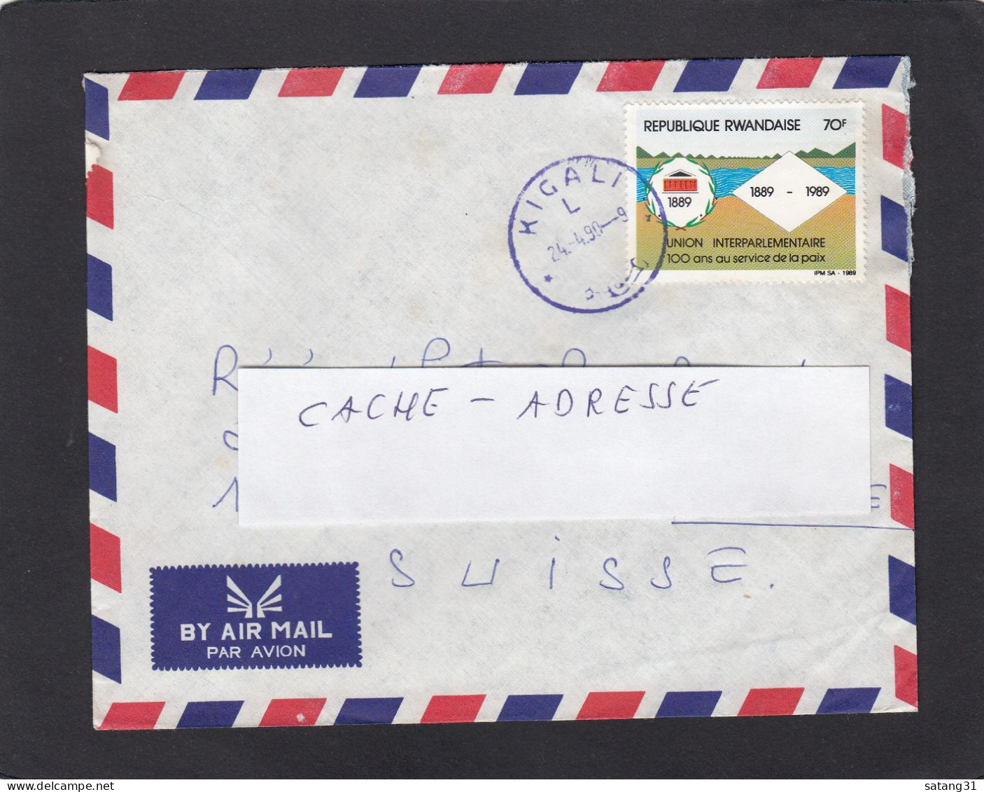 2 LETTRES AVEC TIMBRES DE LA SERIE "UNION PARLEMENTAIRE 100 ANS DU SERVICE DE LA PAIX" - Lettres & Documents