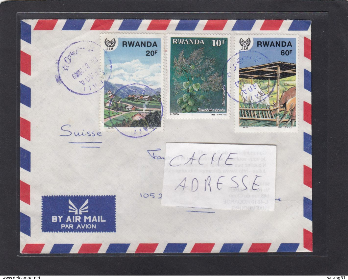 LETTRE AVEC TIMBRES  "PAYSAGE/PLANTE MEDICINALE/BOEUF". - Storia Postale