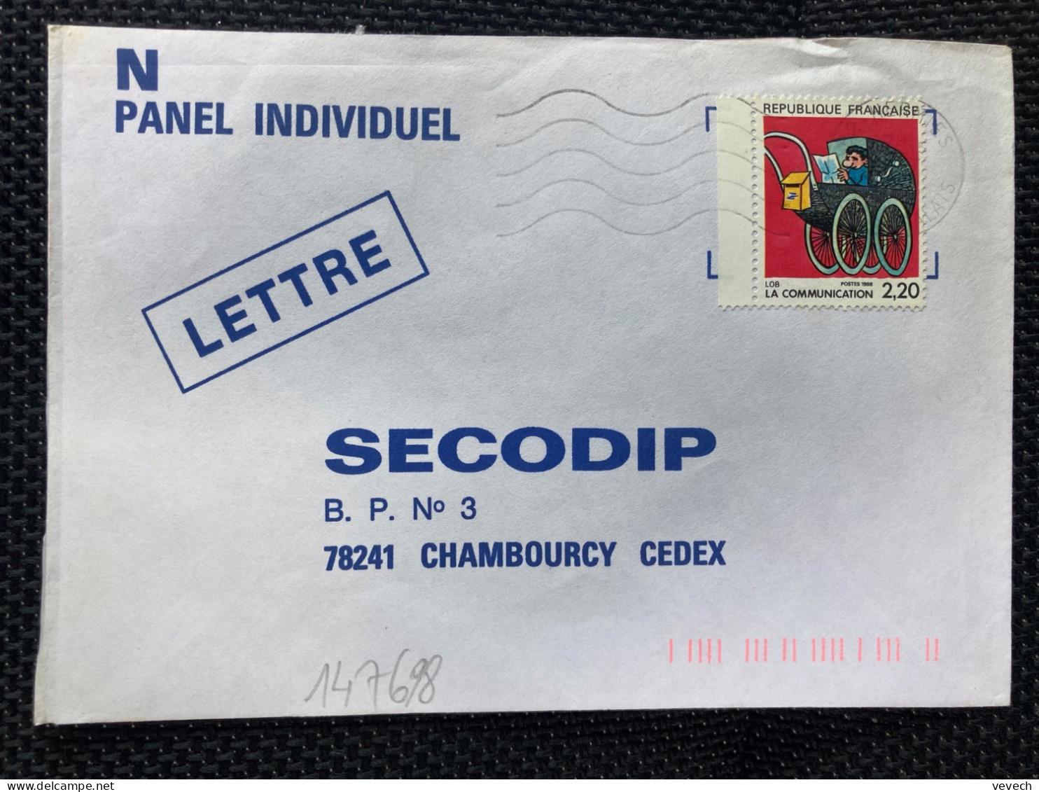 LETTRE TP YT 2513 LA COMMUNICATION LOB 2,20 OBL.MEC.?-7 1988 62 HERMIES PAS DE CALAIS - Covers & Documents