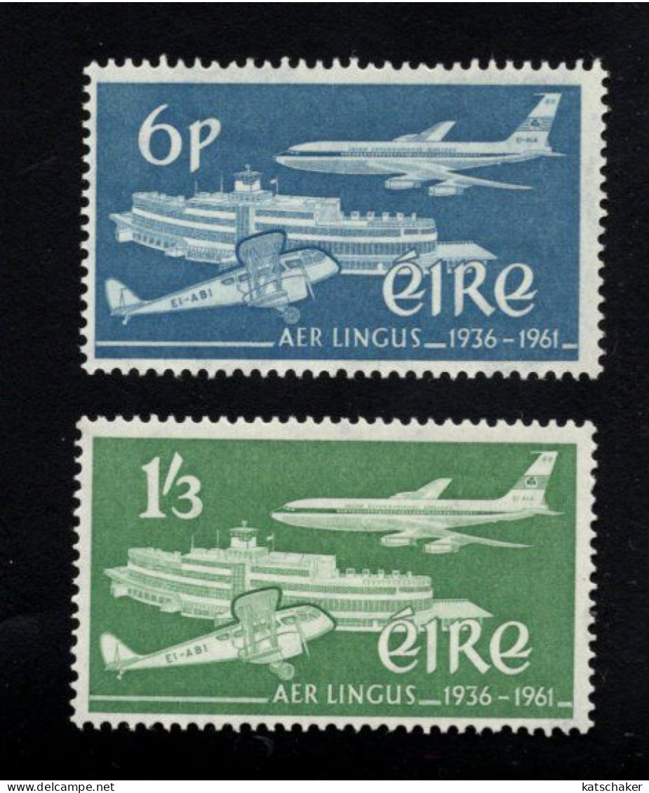 2000384714 1960  SCOTT 177 178 (XX) POSTFRIS  MINT NEVER HINGED -  25TH ANNIV FOUNDING AIR LINGUS IRISH INTERNATIONAL AI - Unused Stamps