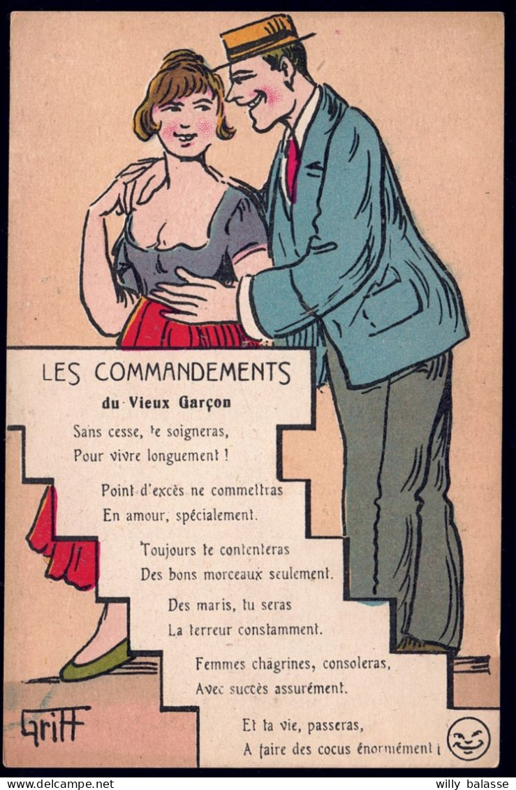 +++ CPA - Fantaisie - Illustrateur GRIFF - Les Commandements Du Vieux Garçon  // - Griff