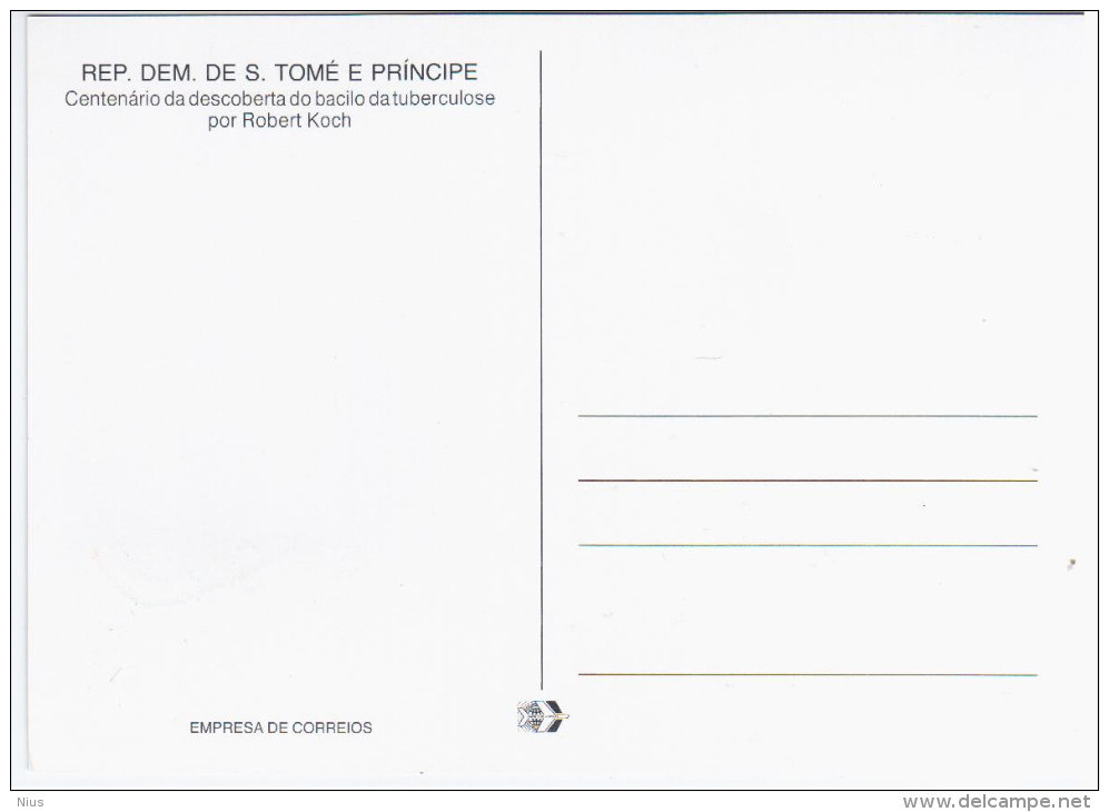 Sao S. Tome And Principe 1982 Robert Koch, German Physician, Pioneering Microbiologist, Medicine Germany - São Tomé Und Príncipe