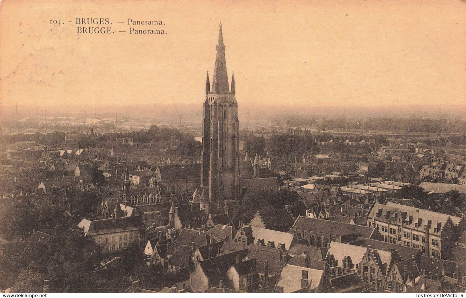 BELGIQUE - Bruges - Panorama - Ville - Cathédrale - Carte Postale Ancienne - Brugge