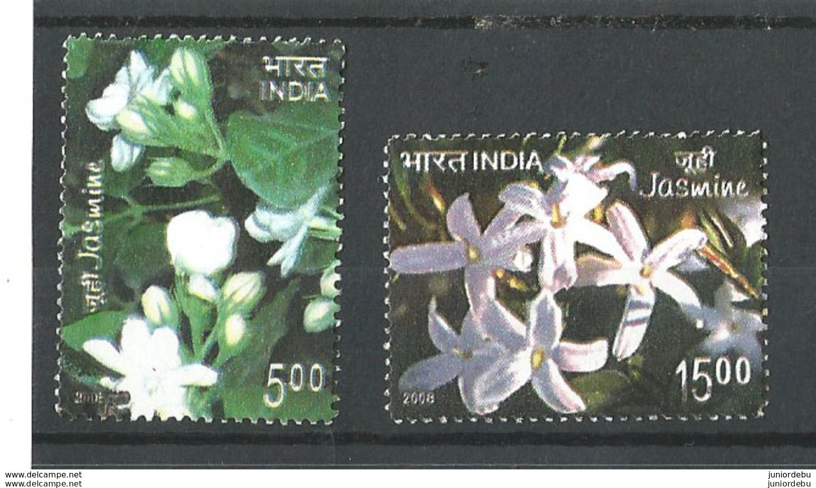 India - 2008 - Jasmine   -  Set Of 2 - USED. ( Flower ) ( OL 23.4.17 ) - Usados