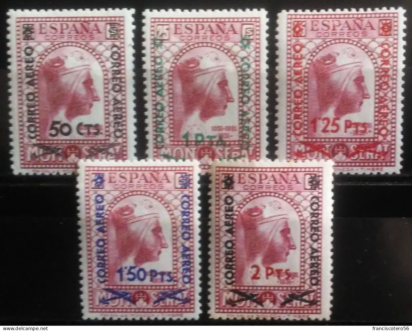 España: Año. 1938 - (II República. Aéreos, Tipos De 1931 - Con Habilitación). 5 +1/- 6Valores, Serie Completa. - Unused Stamps