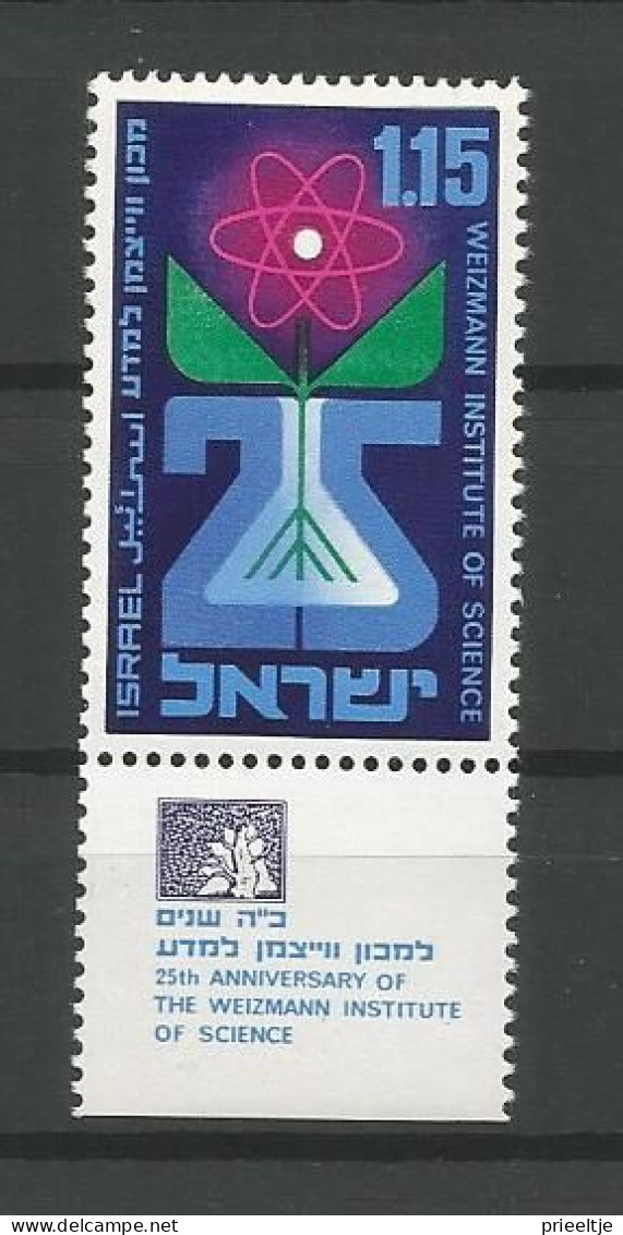 Israel 1969 Weizmann Institute 25th Anniv.  Y.T. 393 ** - Nuovi (con Tab)