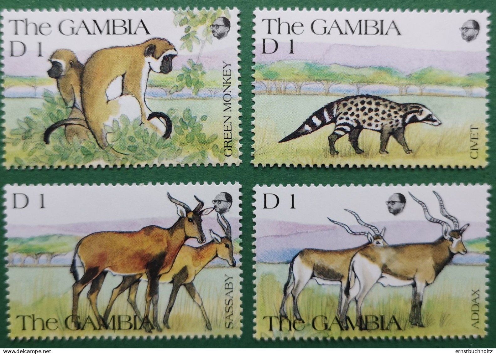 Gambia 1991 Aus Kleinbogen 4v** Säugetiere Schleichkatze 3 Blatt - Gambie (1965-...)
