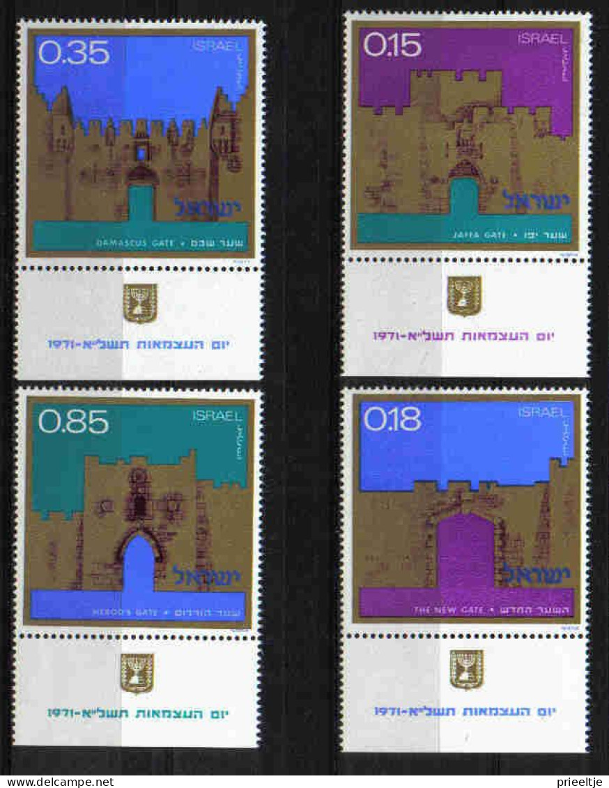 Israel 1971 The Gates Of Jerusalem Y.T. 437/440 ** - Unused Stamps (with Tabs)