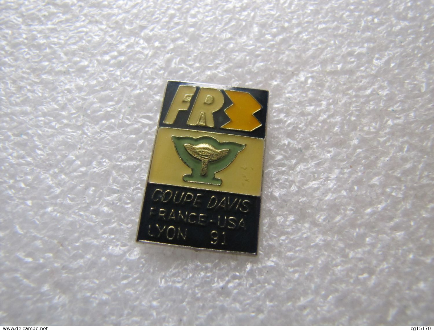 RARE PIN'S  MEDIA   FR 3   COUPE DAVIS    FRANCE USA   LYON 1991 TENNIS - Medias