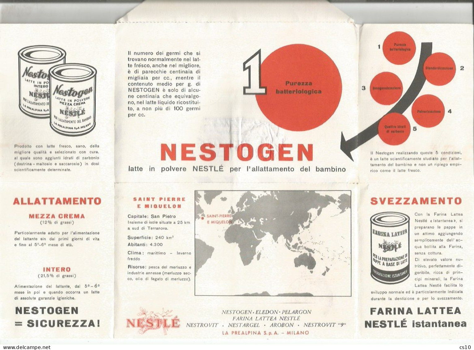 St.Pierre Miquelon Dear Doctor ADV Promo NESTOGEN By Nestlé Airmail Impremé CV 18may1960 X Italy - Brieven En Documenten