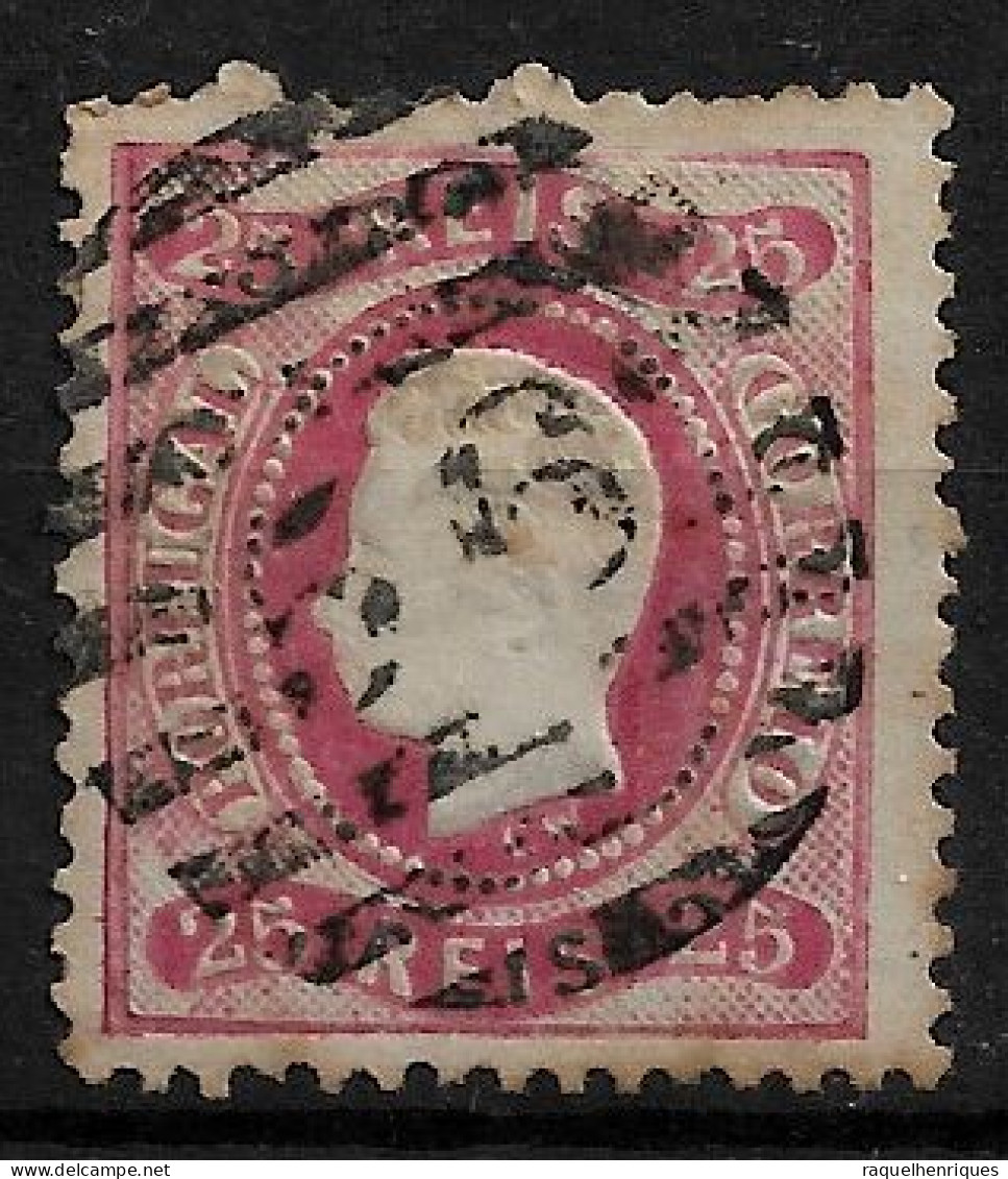 PORTUGAL 1867-70 D. LUIS I 25R USED CARIMBO (NP#94-P17-L4) - Oblitérés