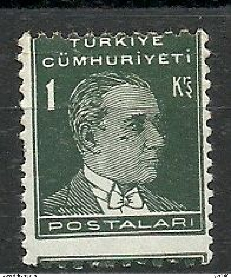 Turkey; 1931 1st Ataturk Issue 1 K. "Misplaced Perf. Error" MNH** - Nuovi