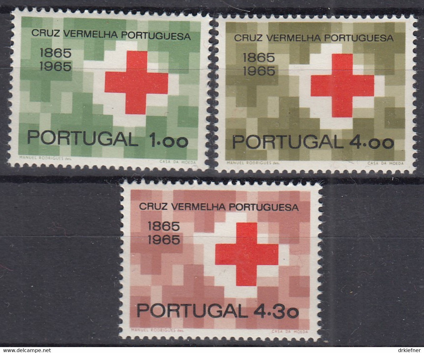 PORTUGAL 987-989, Postfrisch **, 100 Jahre Port. Rotes Kreuz, 1965 - Nuevos