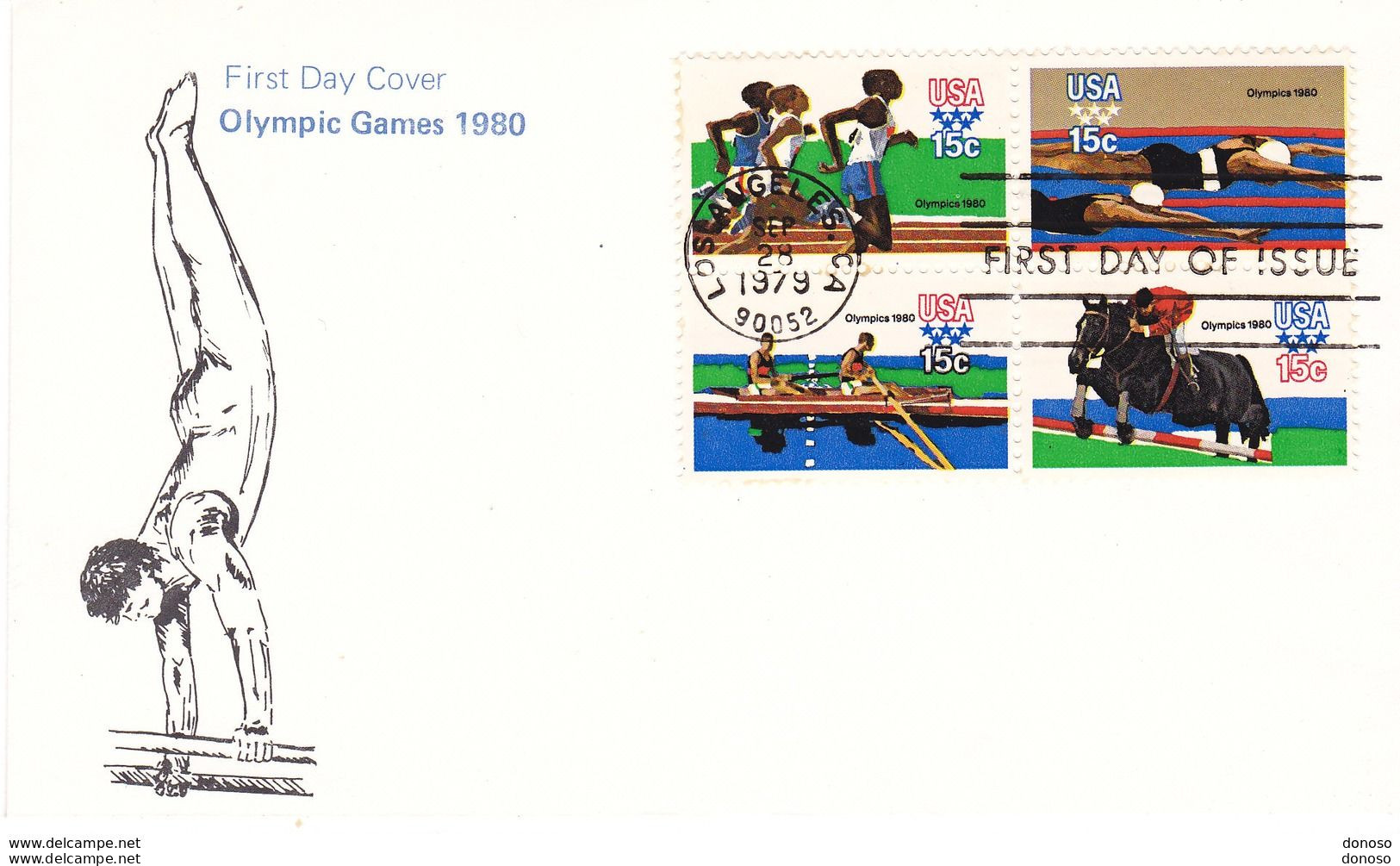 USA 1979 Jeux Olympiques De Moscou FDC Yvert 1254-1257  Se Tenant, Michel 1398-1401 - 1971-1980