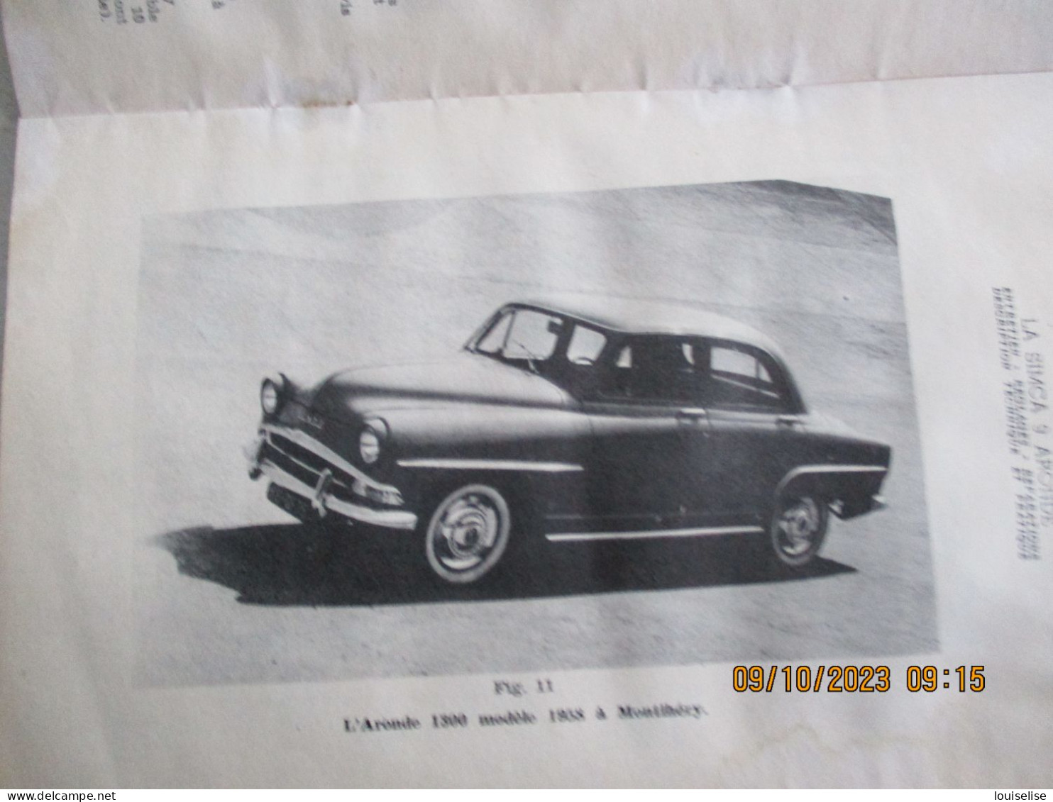 NOTICE TECHNIQUE ET PRATIQUE SIMCA 9 ARONDE - Afiches