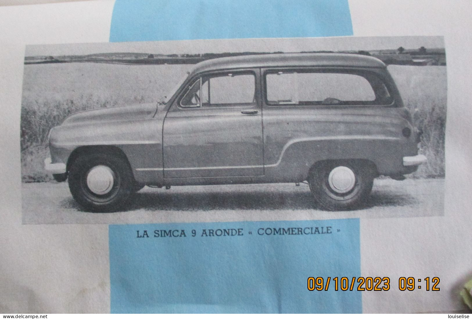 NOTICE TECHNIQUE ET PRATIQUE SIMCA 9 ARONDE