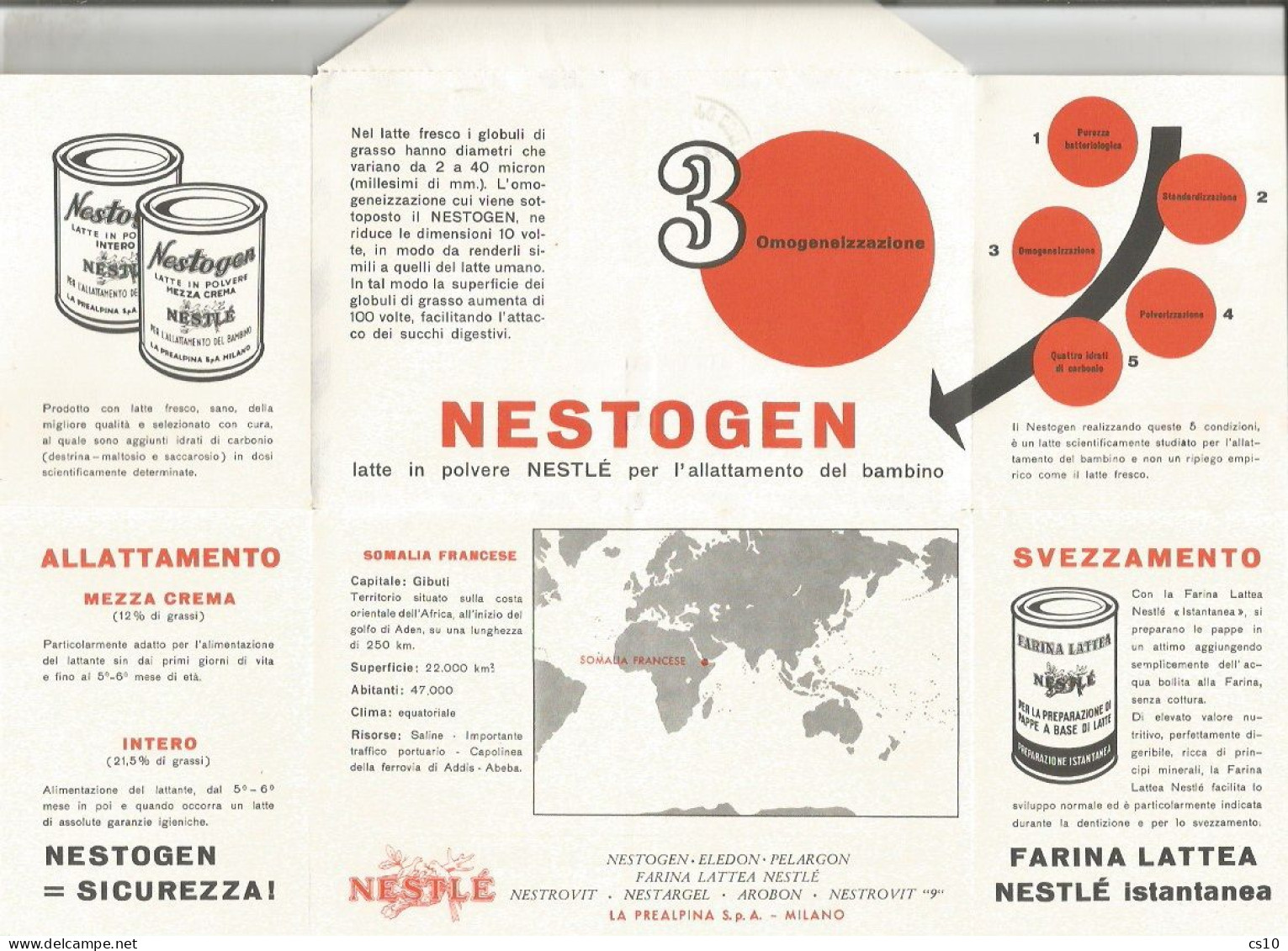 Cote Des Somalis Dear Doctor ADV Promo NESTOGEN By Nestlé Airmail Impremé CV 13jul1960 X Italy - Somalia (1960-...)