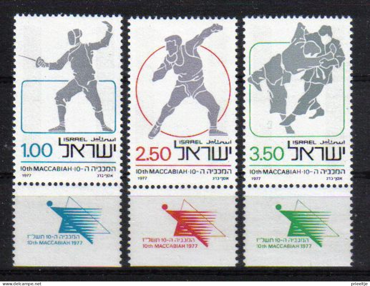 Israel 1977 Sports Y.T. 642/644 ** - Unused Stamps (with Tabs)