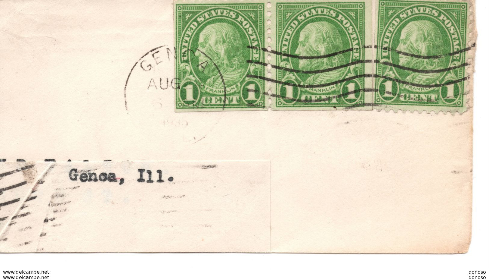 USA 1922 Franklin Yvert 228 D Postmark Genoa 1935 - Usados