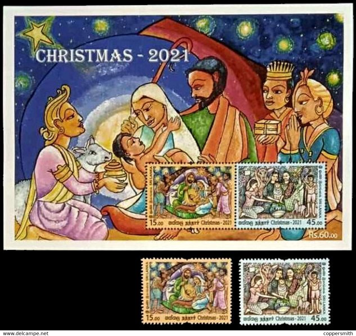 (1278-1279) Sri Lanka  2021 / Christmas / Noel / Weihnachten  ** / Mnh  Michel 2369-70 + BL 219 - Sri Lanka (Ceylon) (1948-...)