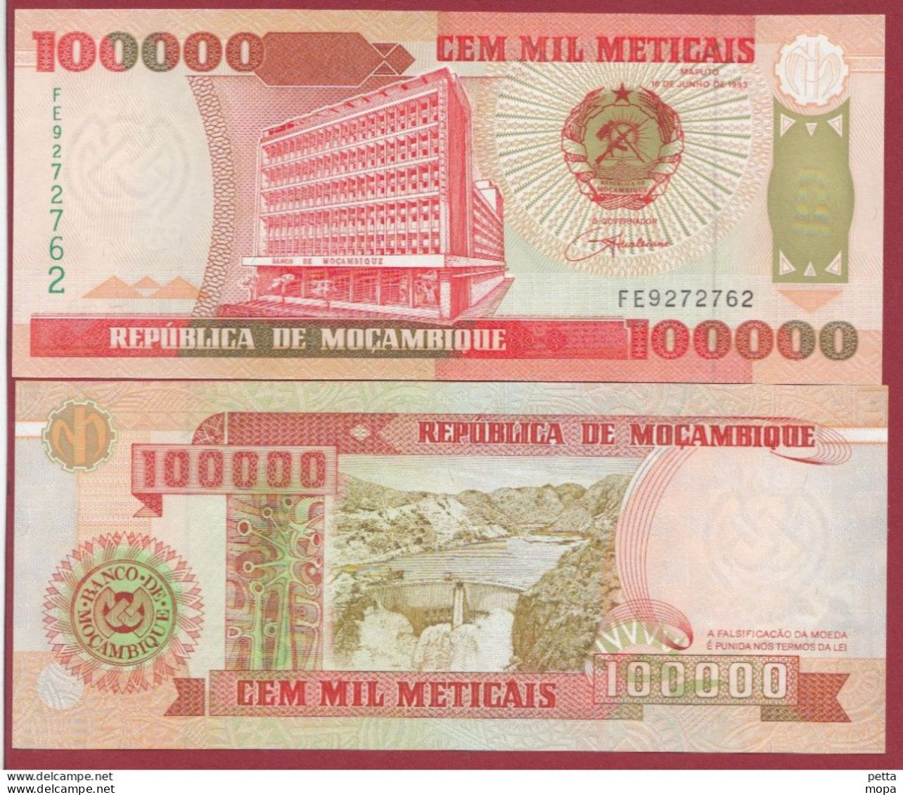 Mozambique -100000 Méticais -1993 ---UNC--(141) - Moçambique