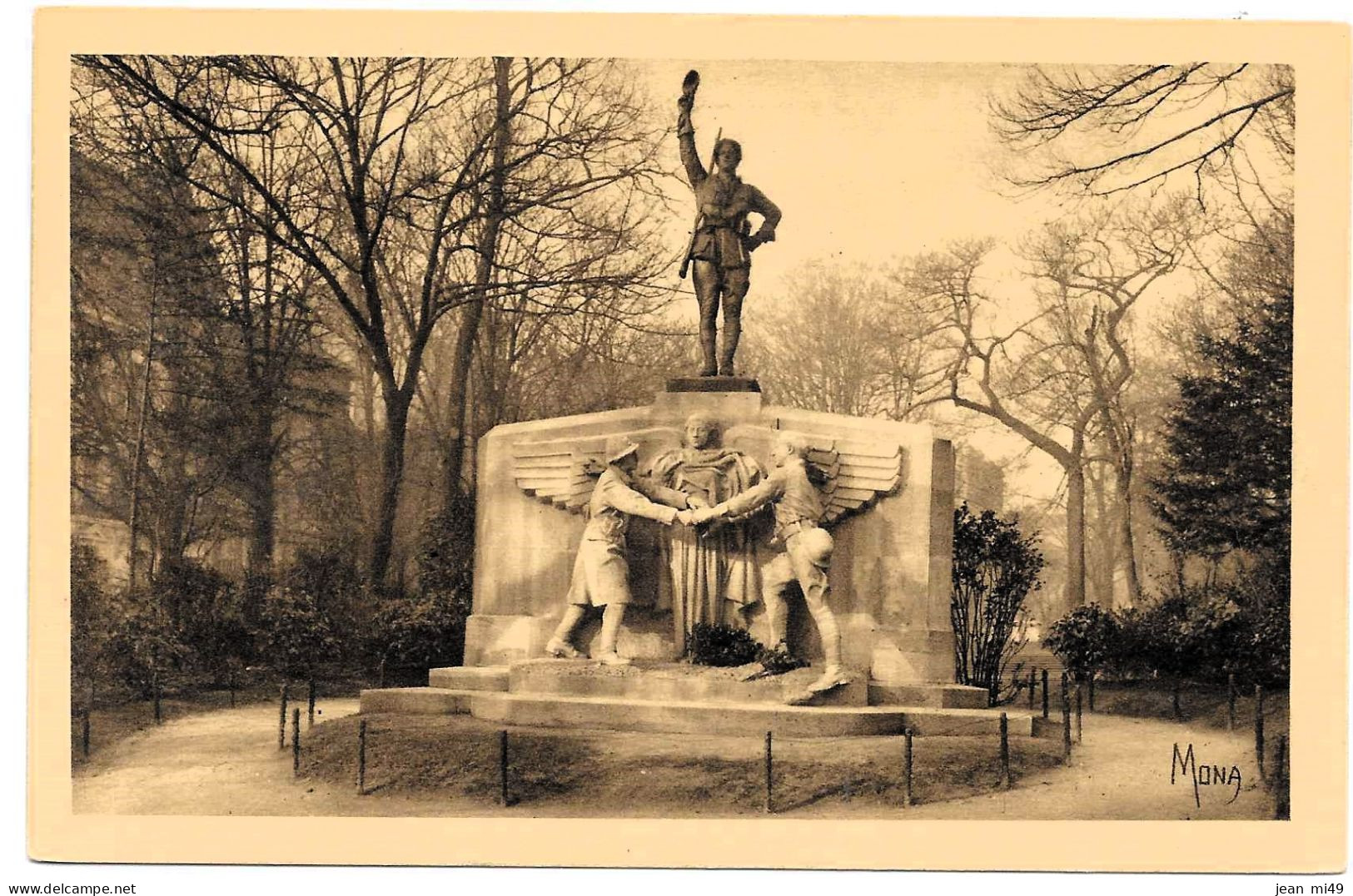 LES PETITS TABLEAUX DE PARIS -The Monument To The American  Volontaries Killed For France -monument Aux Morts Américains - Monuments Aux Morts