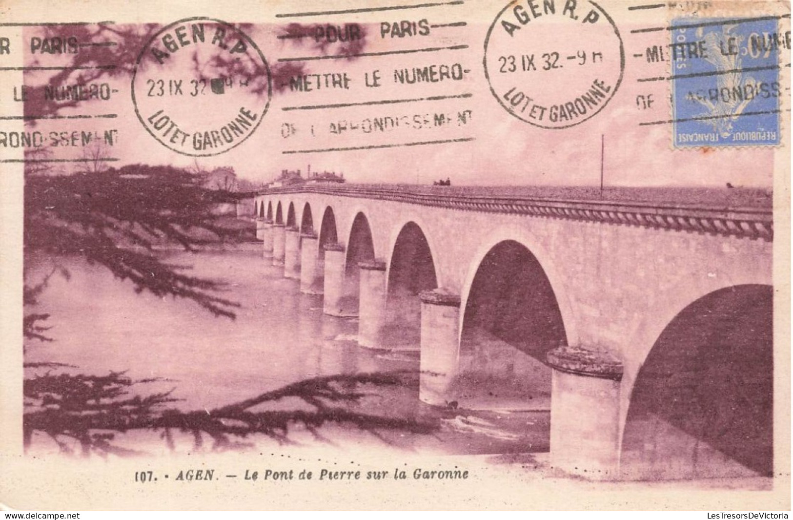 FRANCE - Agen - Vue Sur Le Pont De Pierre Sur La Garonne - Vue Panoramique - Carte Postale Ancienne - Agen