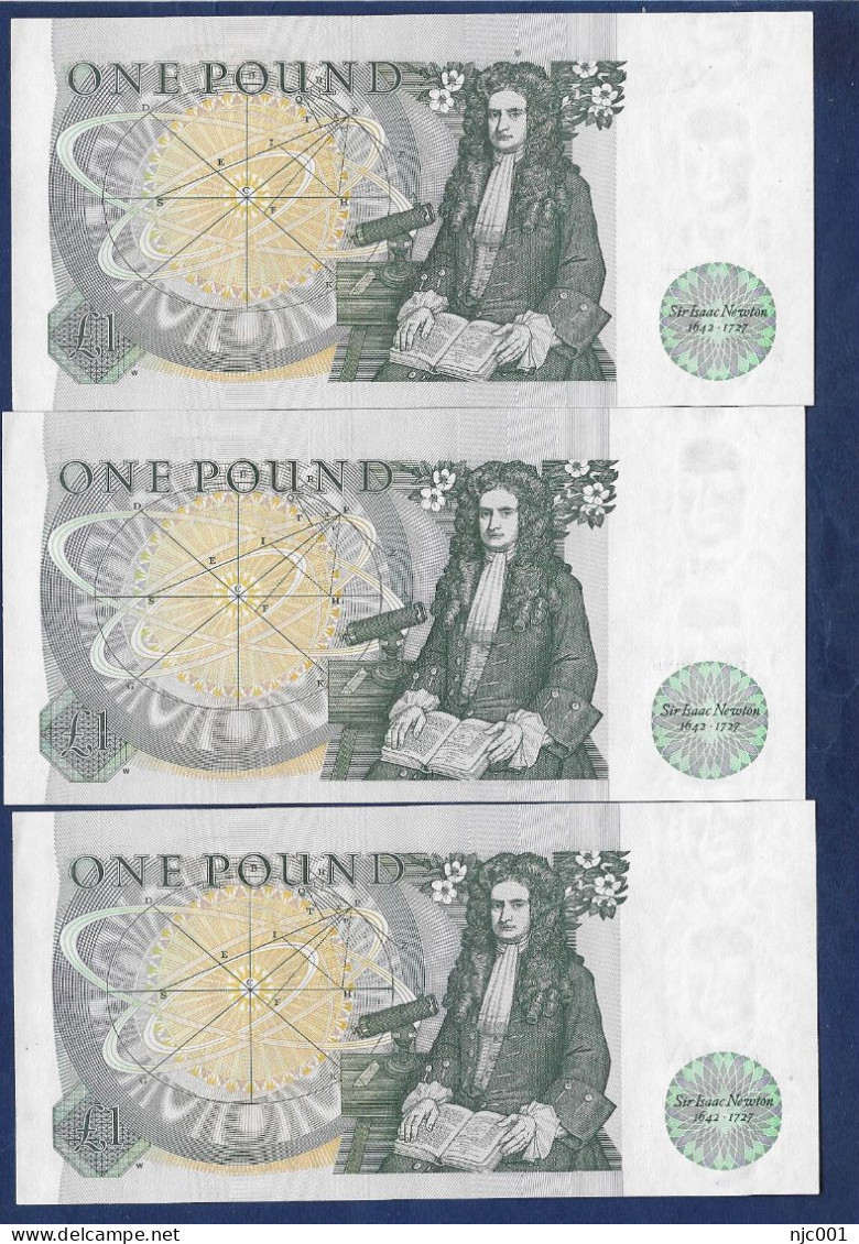 Somerset 3 Consecutive 1 Pound Banknotes DW47 - 1 Pound