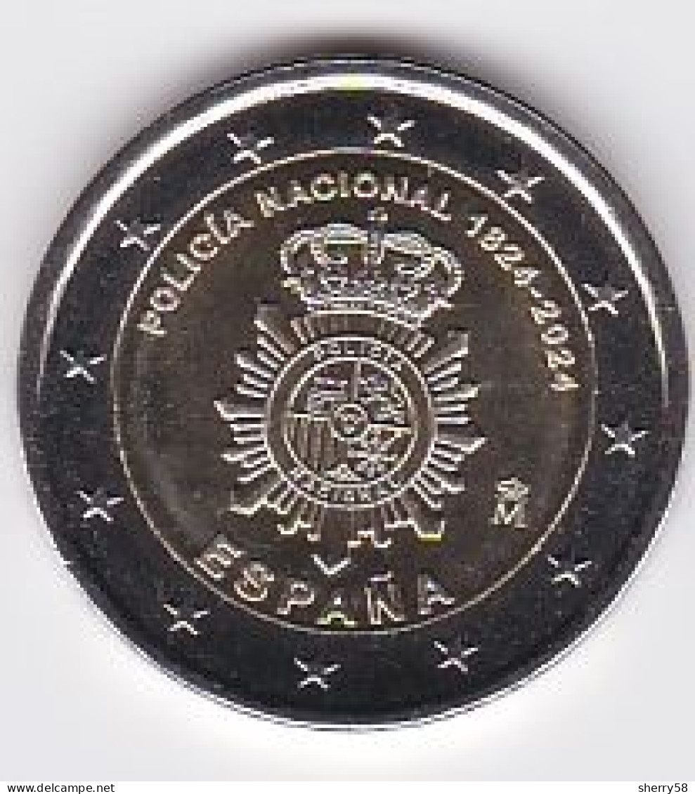 2024-ESPAÑA. MONEDA 2 EUROS - POLICIA NACIONAL- SIN CIRCULAR - Spanje