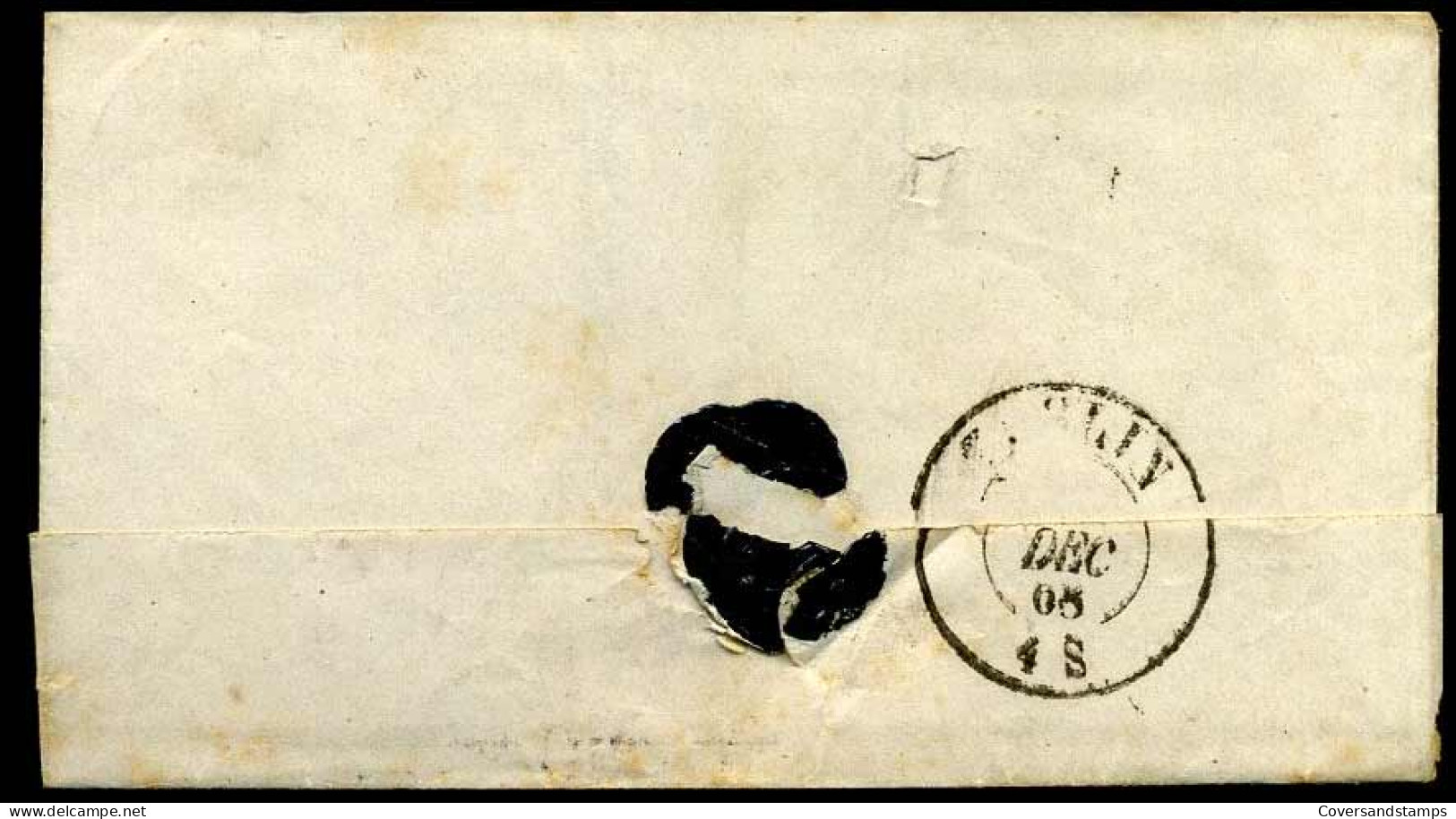 17 Op Brief Naar Thulin - Stempel : Mons - 1865-1866 Profiel Links