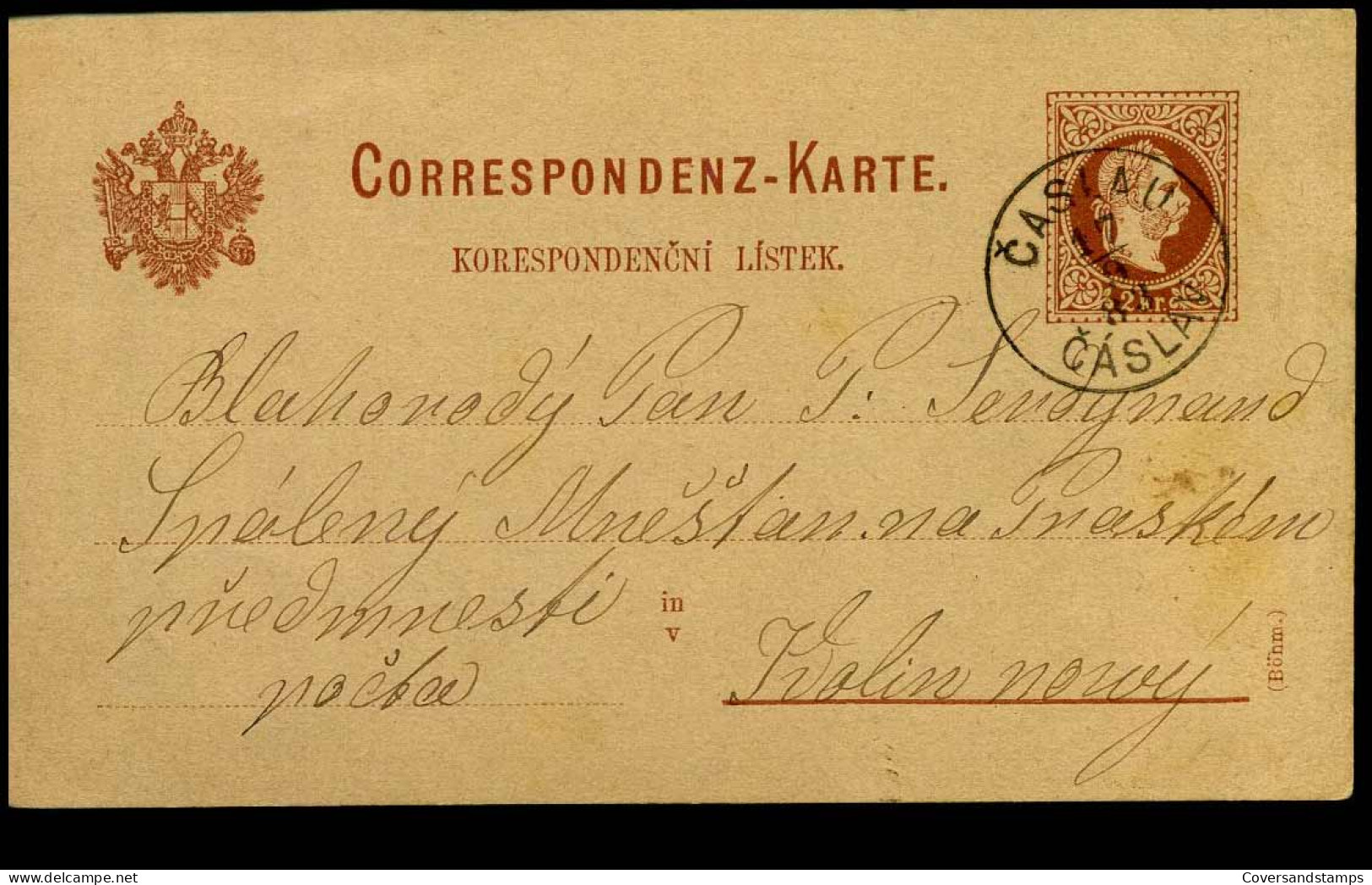 Correspondenz-Karte - Cancelation : Čáslav 17/09/1883 - Ansichtskarten