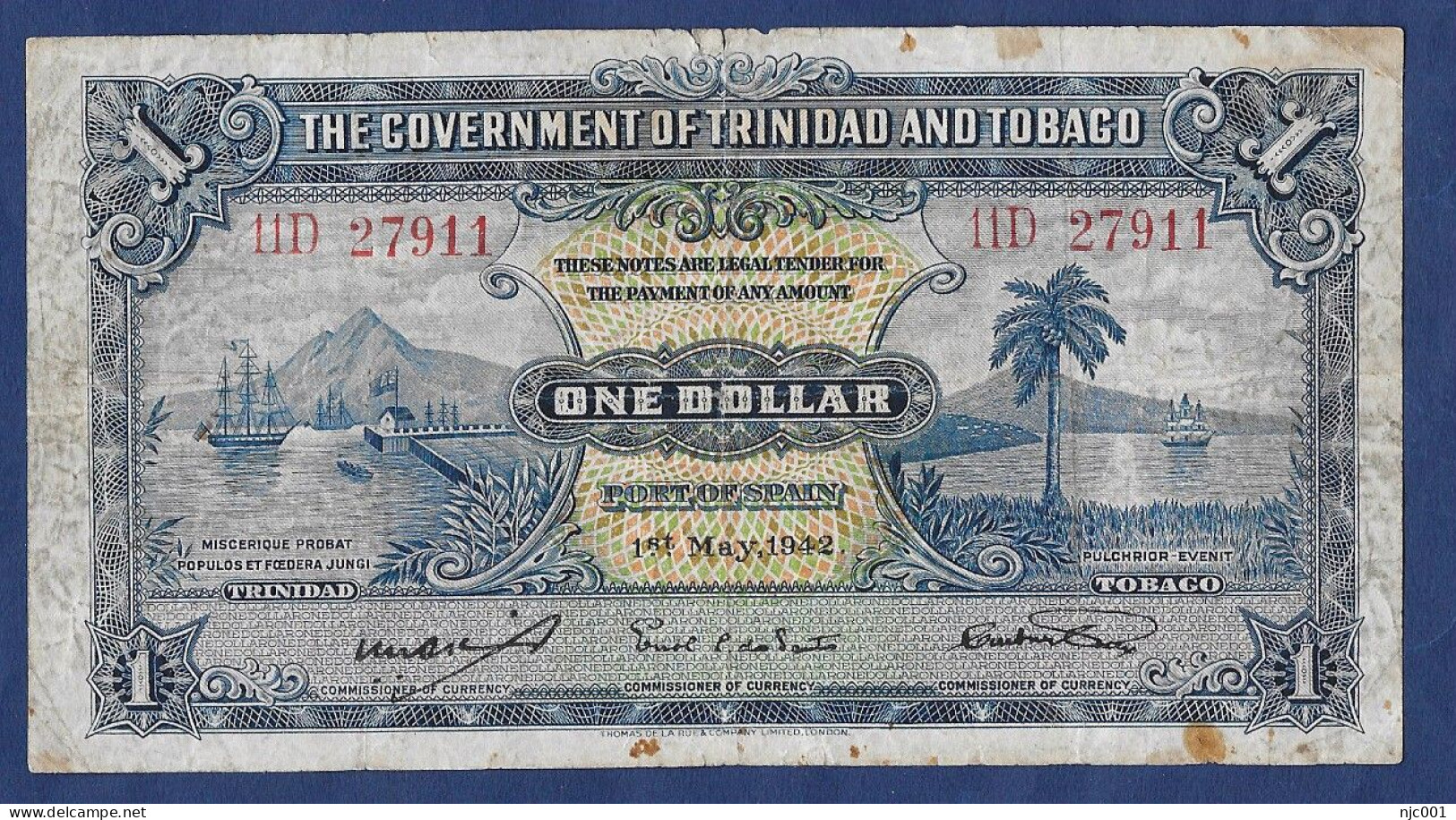 Trinidad And Tobago 1 Dollar 1942 - Trinidad Y Tobago