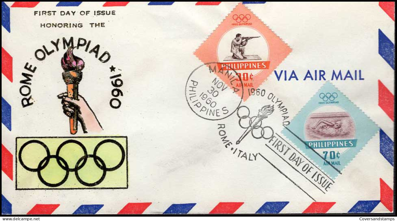 Philippijnen - FDC - Rome Olympiad 1960 - Verano 1960: Roma