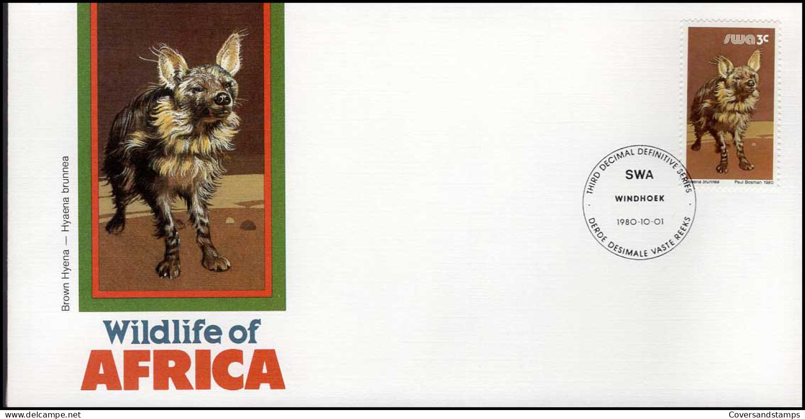 SWA - FDC - Wildlife Of Africa : Hyena - Animalez De Caza
