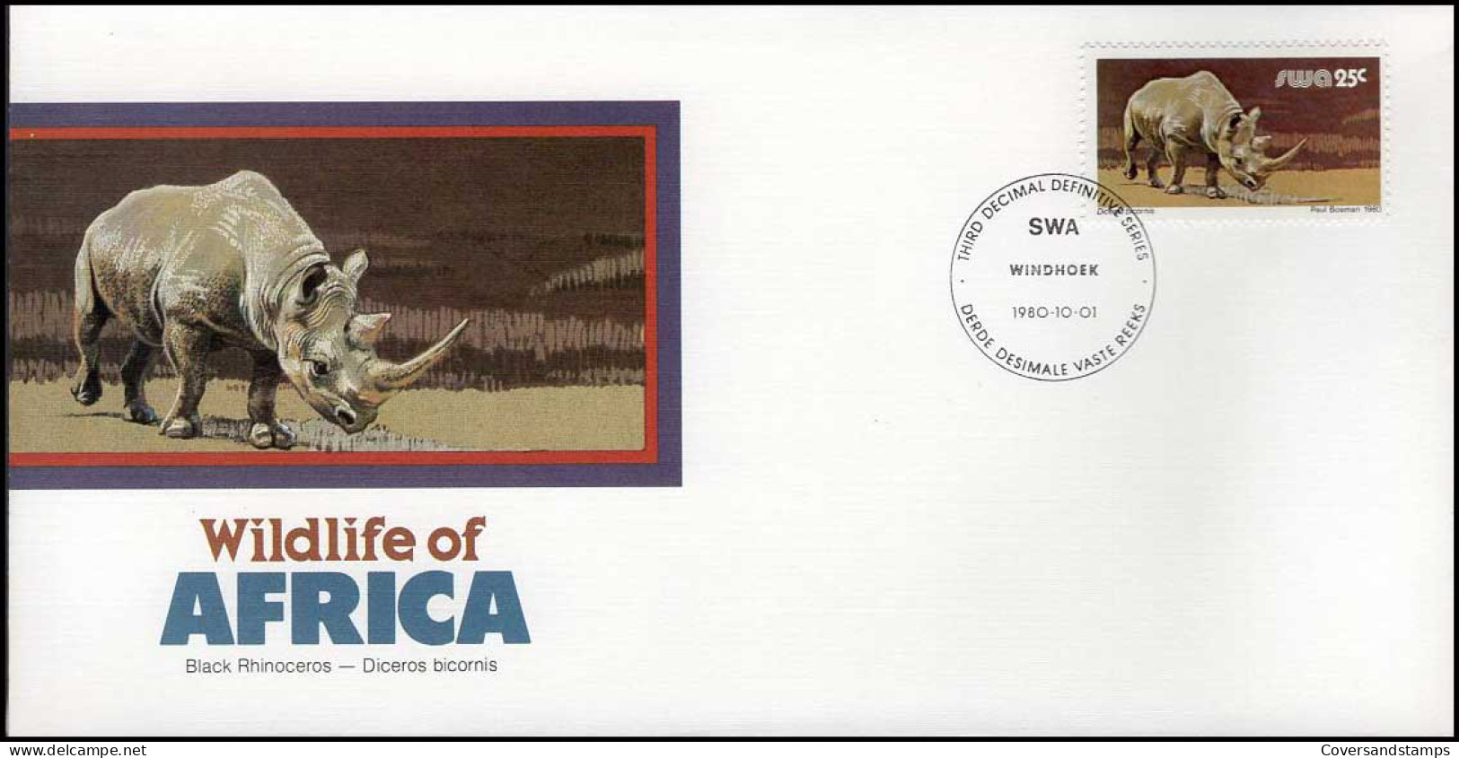 SWA - FDC - Wildlife Of Africa : Rhinoceros - Wild