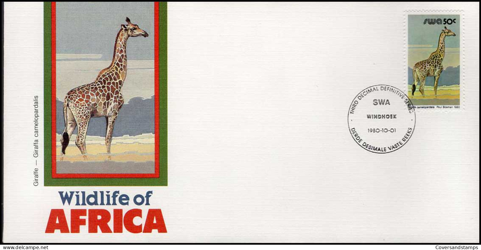 SWA - FDC - Wildlife Of Africa : Giraffe - Wild