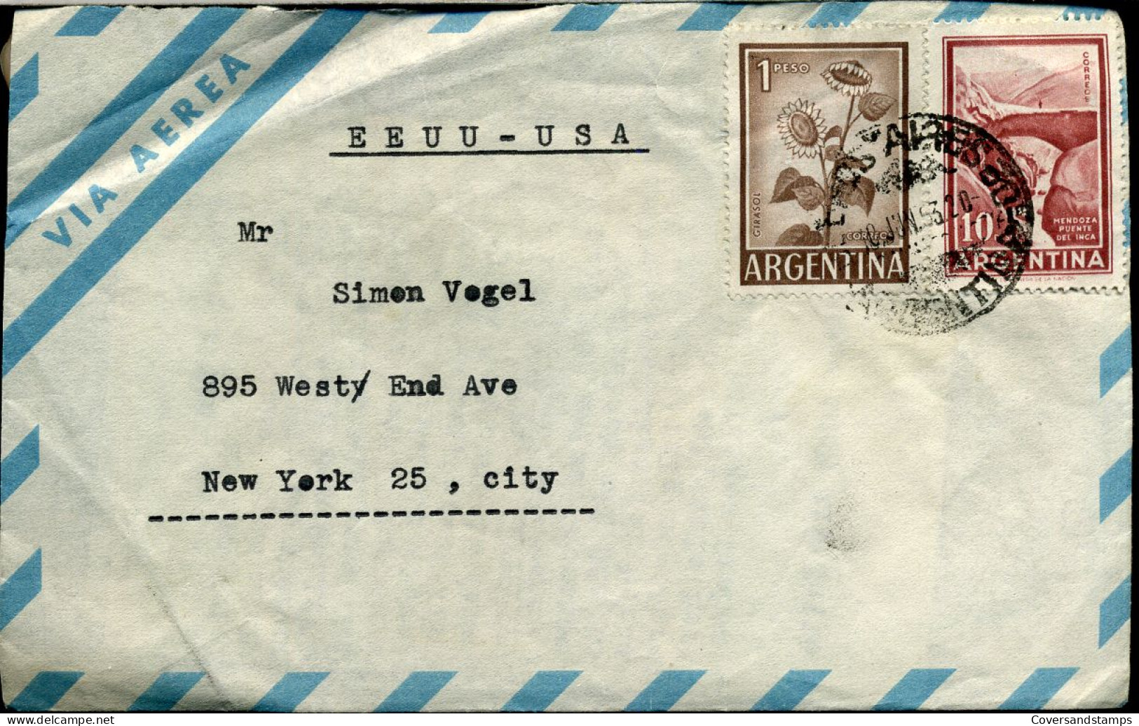 Cover To New York, USA - Lettres & Documents