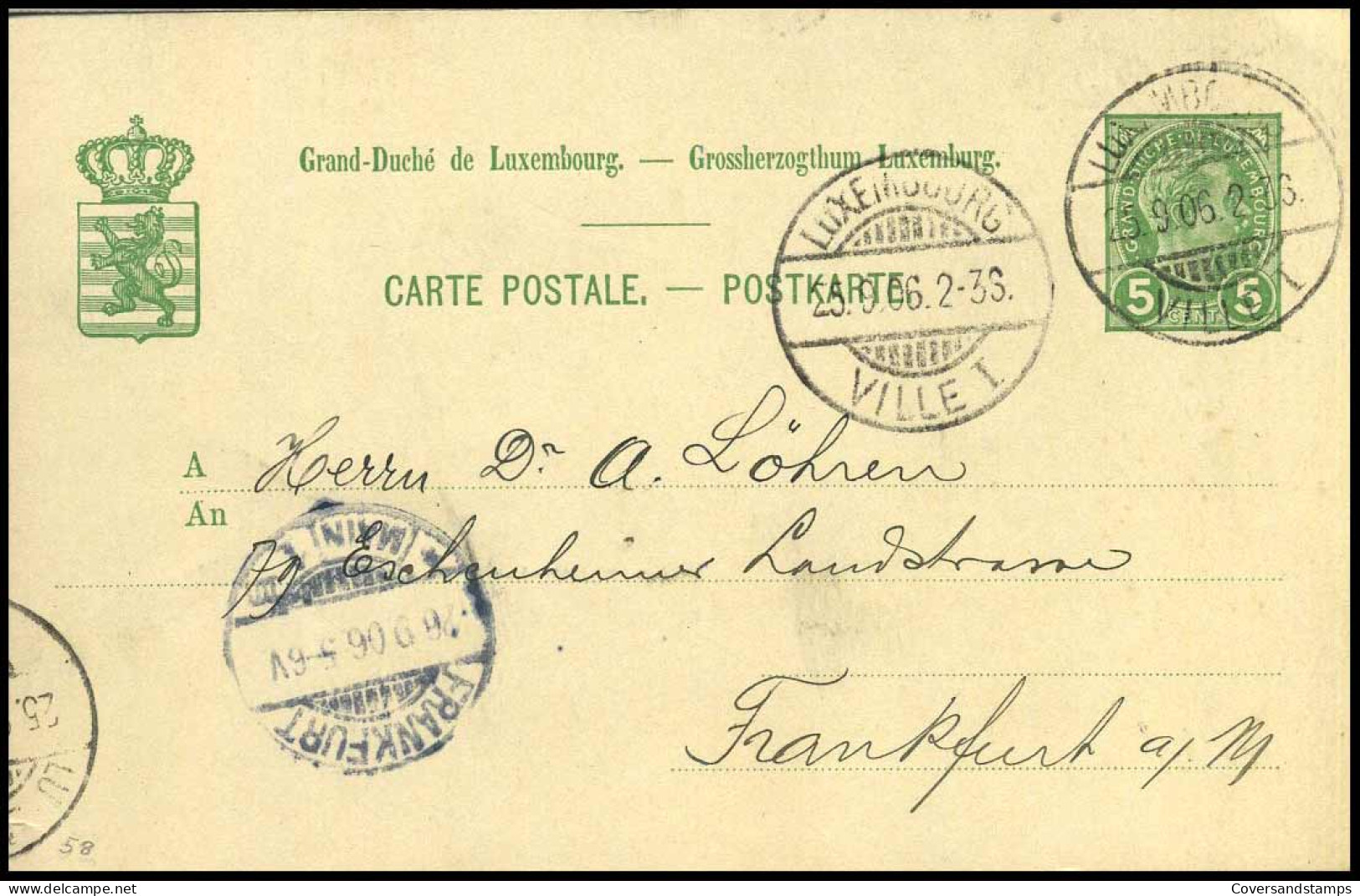 Carte Postal To Frankfurt Am Main, Germany - Stamped Stationery