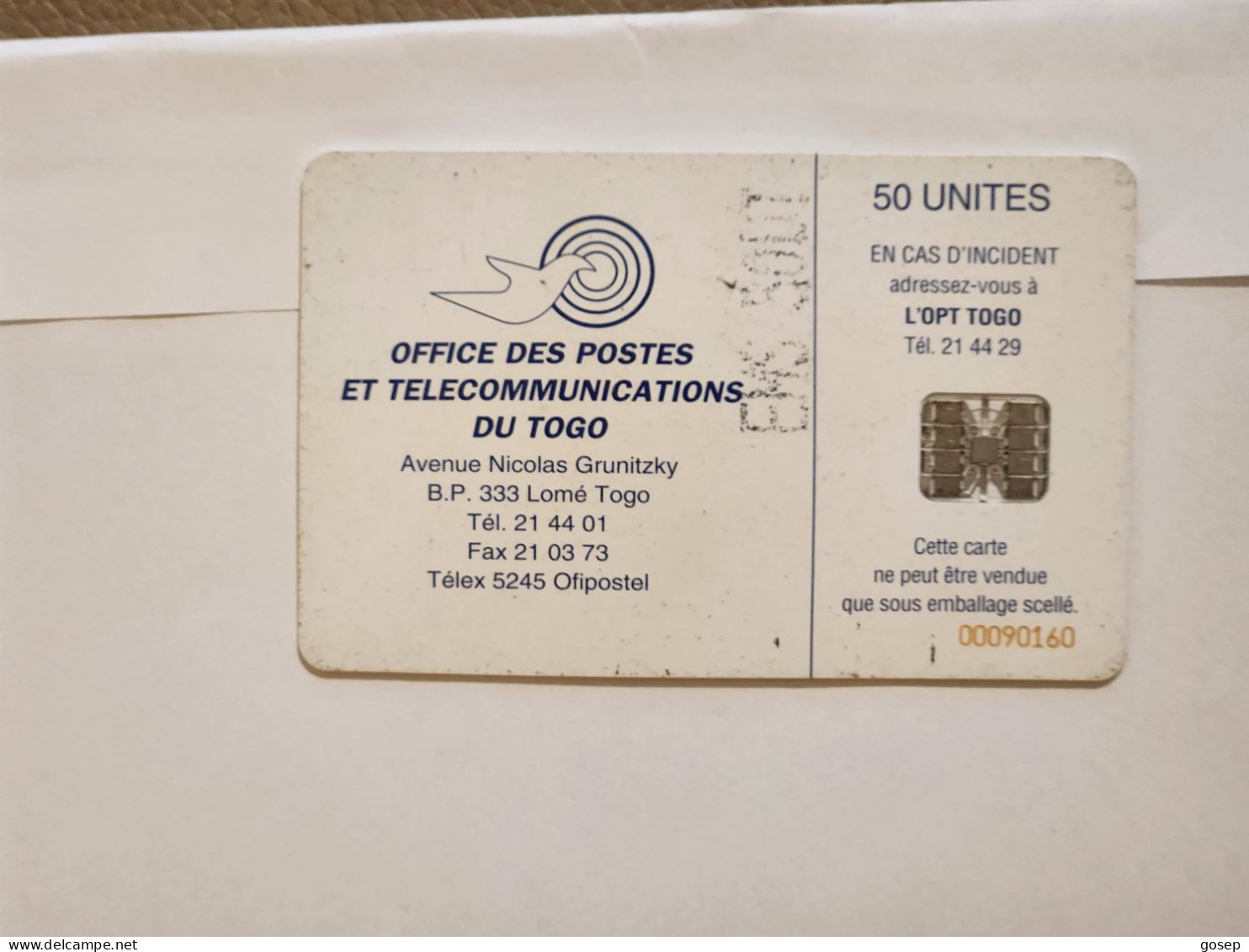 TOGO-(TG-OPT-0013)-EMS-(29)-(50units)-(00090160)-used Card+1card Prepiad Free - Togo