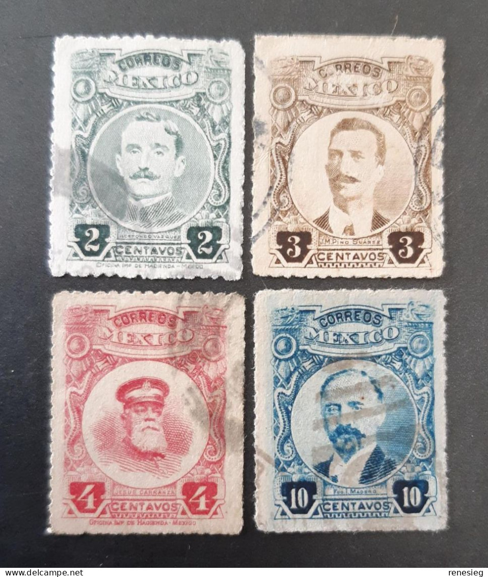 Mexico 1917 Yvert 391, 392, 393 & 395 - Mexiko