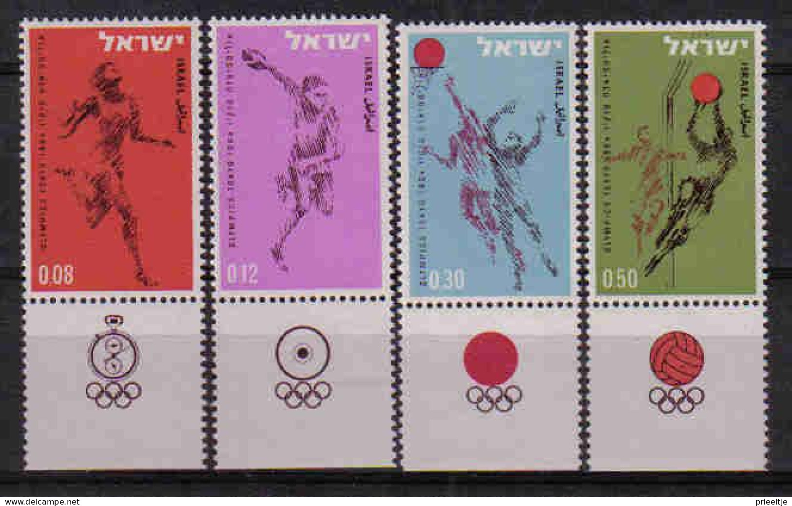 Israel 1964 Ol. Games Tokyo Y.T. 255/258 ** - Unused Stamps (with Tabs)