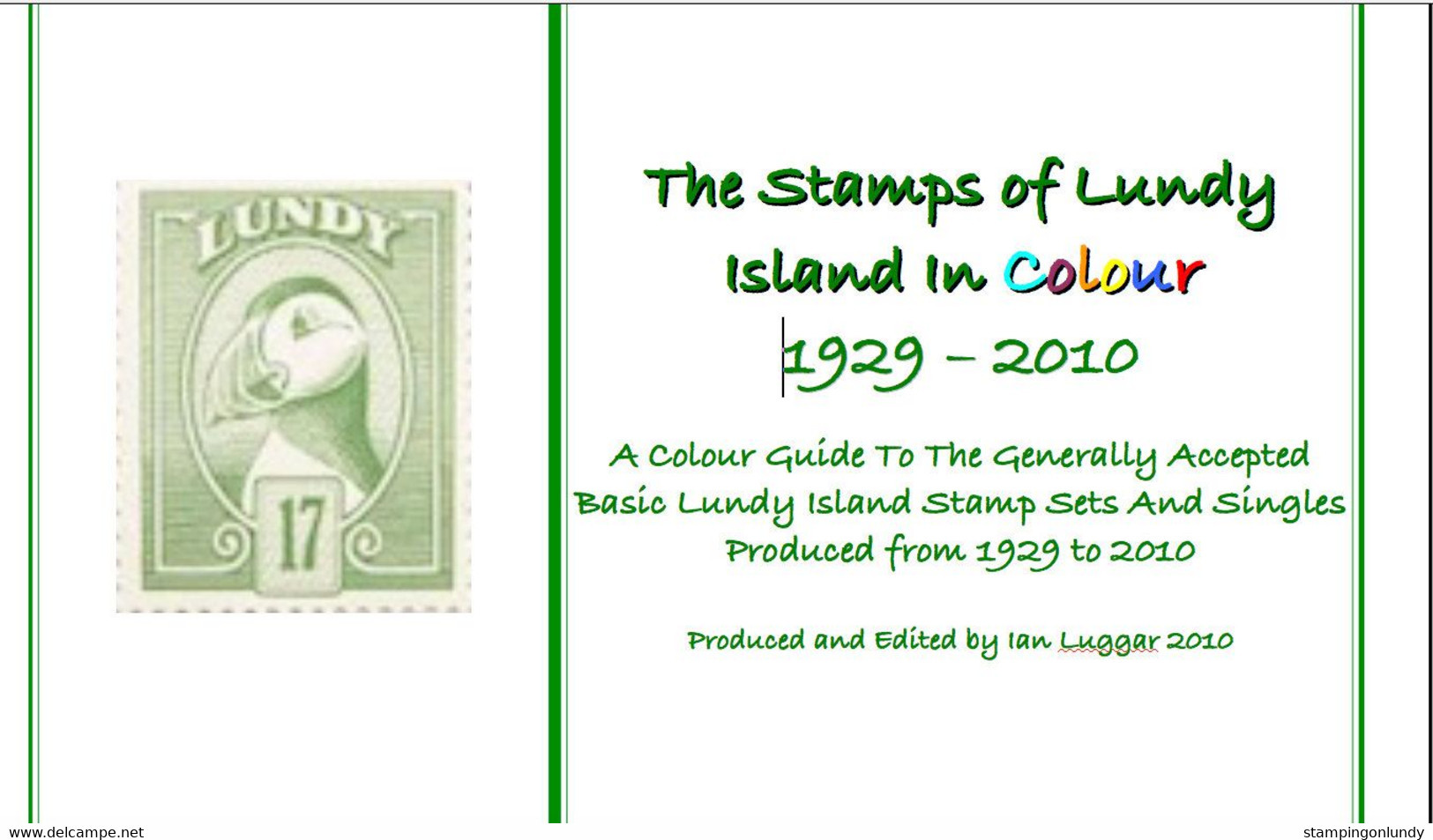 PDF Format The Stamps Of Lundy Island In Colour 1929-2010 One Disk Retirment Sale! - Emisiones Locales
