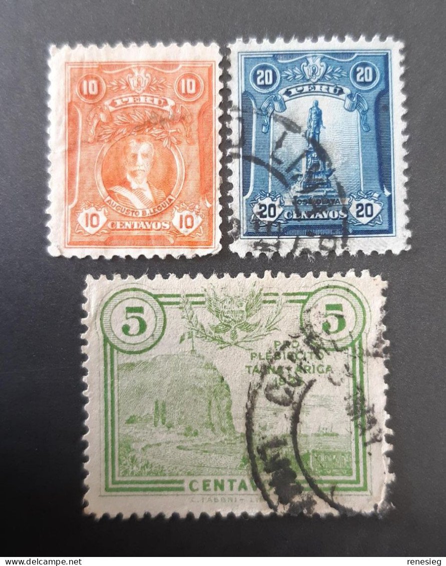 Peru 1925 Yvert 212, 213 & 222 - Peru