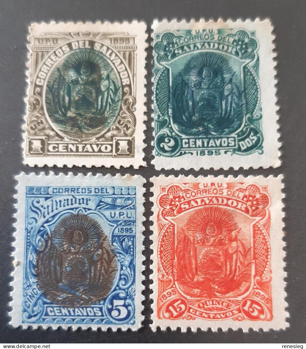 1895 Yvert 91, 92, 94 & 97 MH - El Salvador