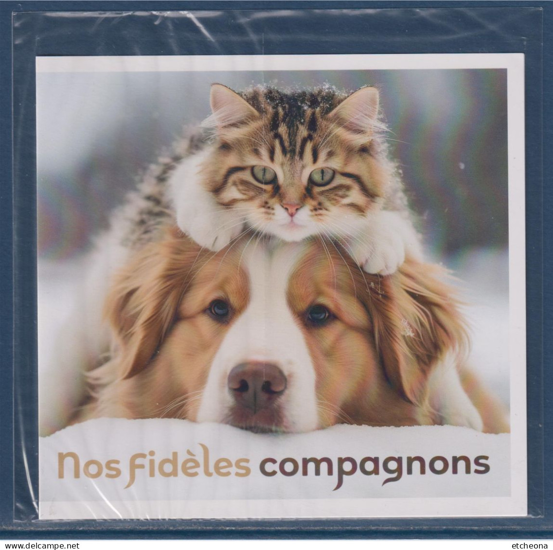 Collector 4 Timbres AdhésifsTVP LV Cadre Philaposte Neuf Chiens Et Chats Nos Fidéles Compagnons Avec Code Barres - Collectors