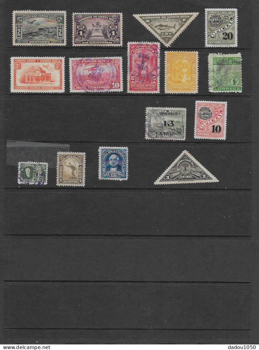 Lot Timbres Costa Rica Oblitérés - Costa Rica